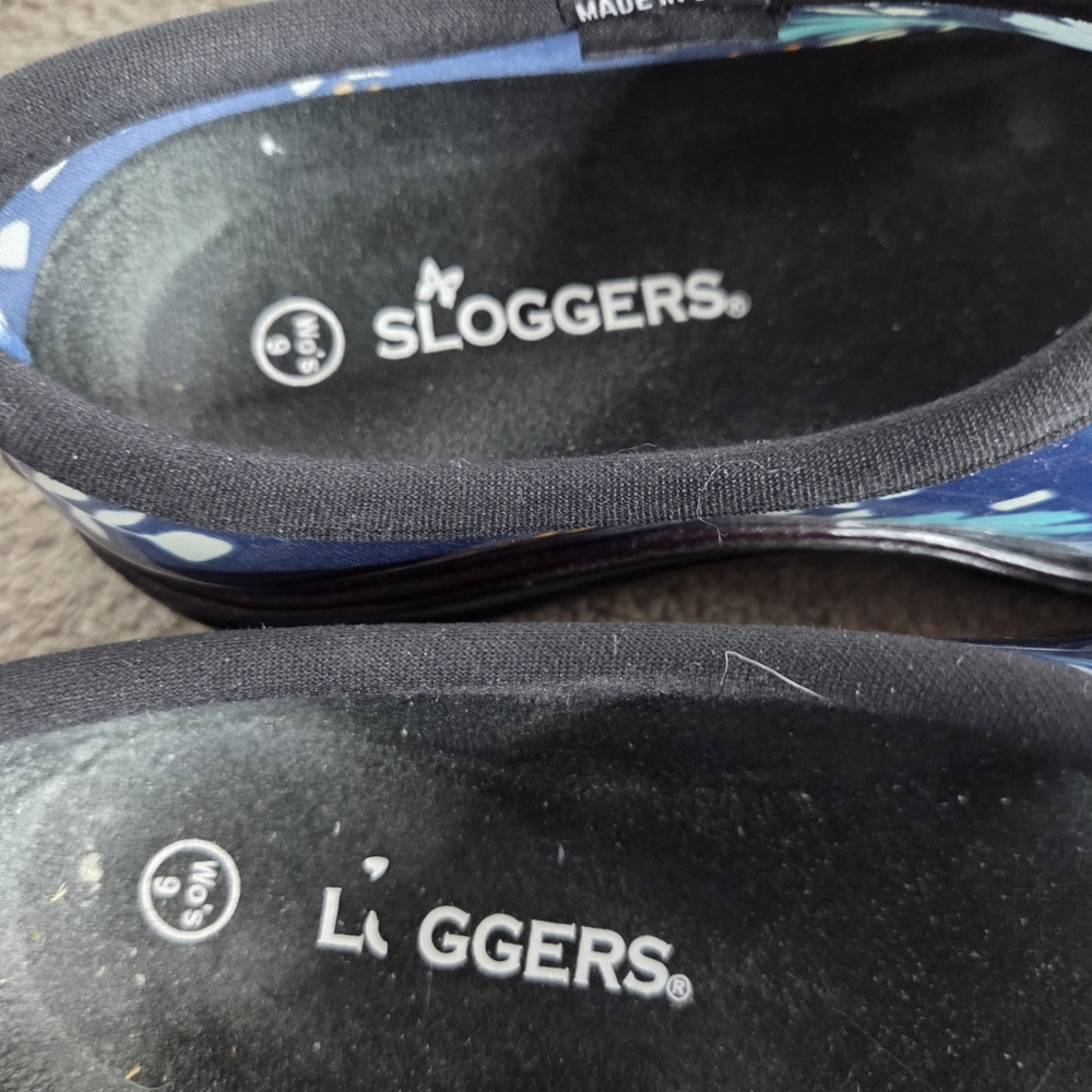 Sloggers Women's Navy Floral Clogs Size 9 - Picture 5 of 9